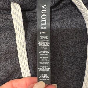 Vuori Women’s Gray Heather Hoodie with Contrast Drawstring